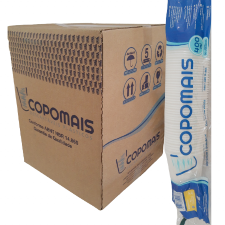 COPOMAIS - COPO 400ML TRANSPARENTE - CX.20X50UN