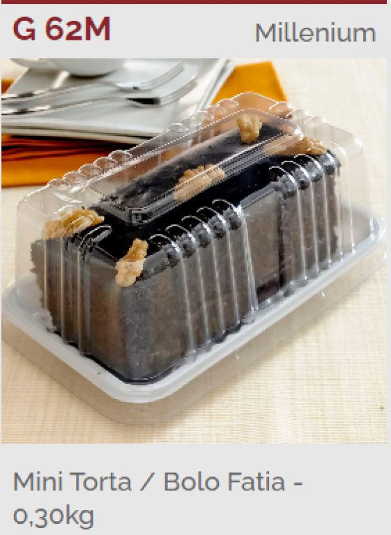 GALV - G62M MINI TORTA BOLO FATIA 0,3KG BASE BRANCA PET - UN