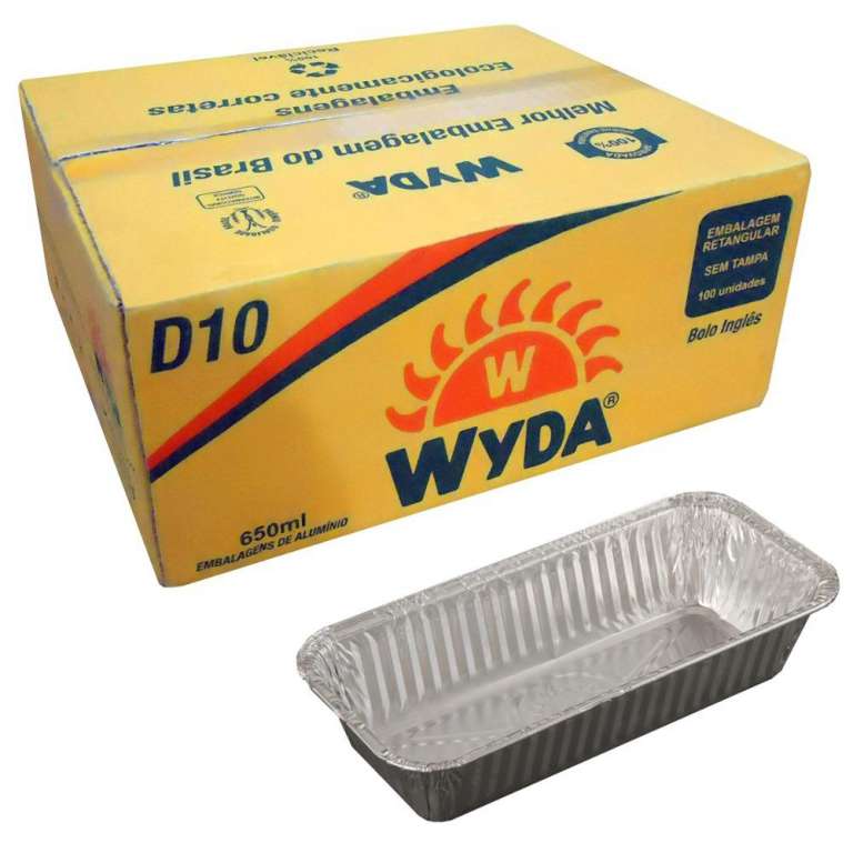 WYDA - BANDEJA ALUMINIO D10 650 ML BOLO INGLES (212X102X45) - CX.100UN